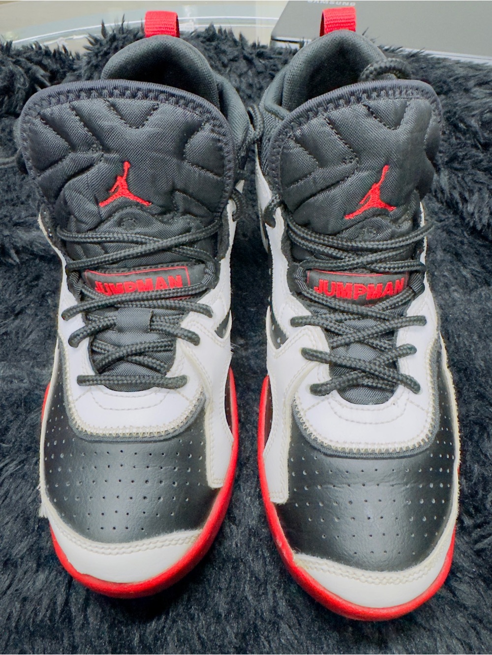 Jordan Kids Basketball Sneakers in Black, White & Red